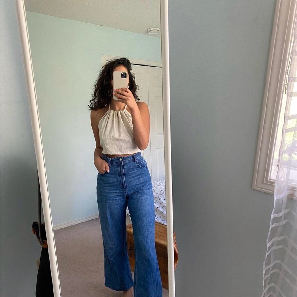 Rachel Comey Blue Flare Wide Leg Jeans